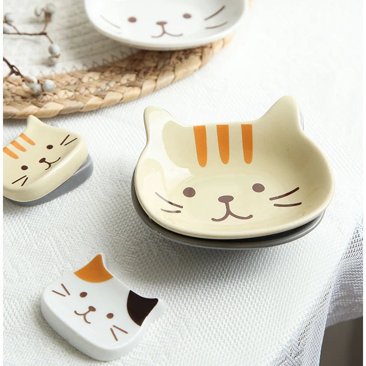 Japanese Cute Cat Dish Creative Ceramic Seasoning Dish