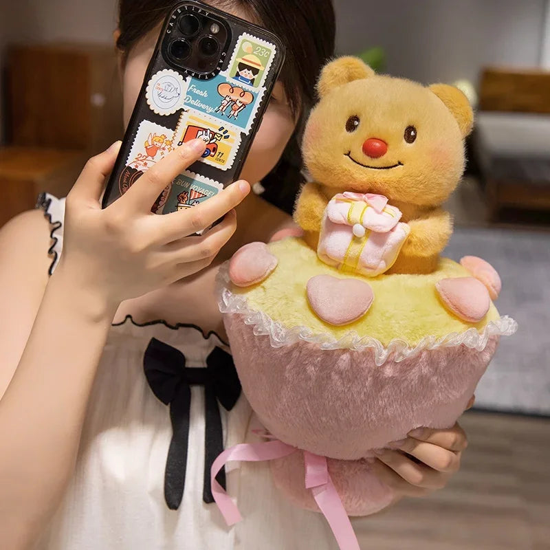 Hand-held Butter Bear Plush Toy Bouquet