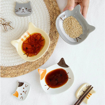 Japanese Cute Cat Dish Creative Ceramic Seasoning Dish